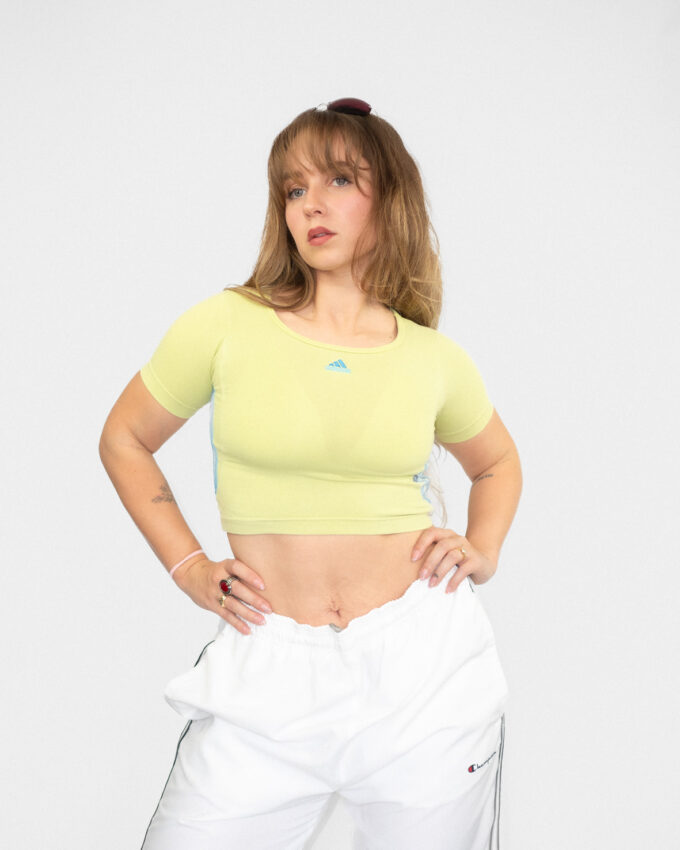 Vintage Adidas Lime Baby Tee  - XS