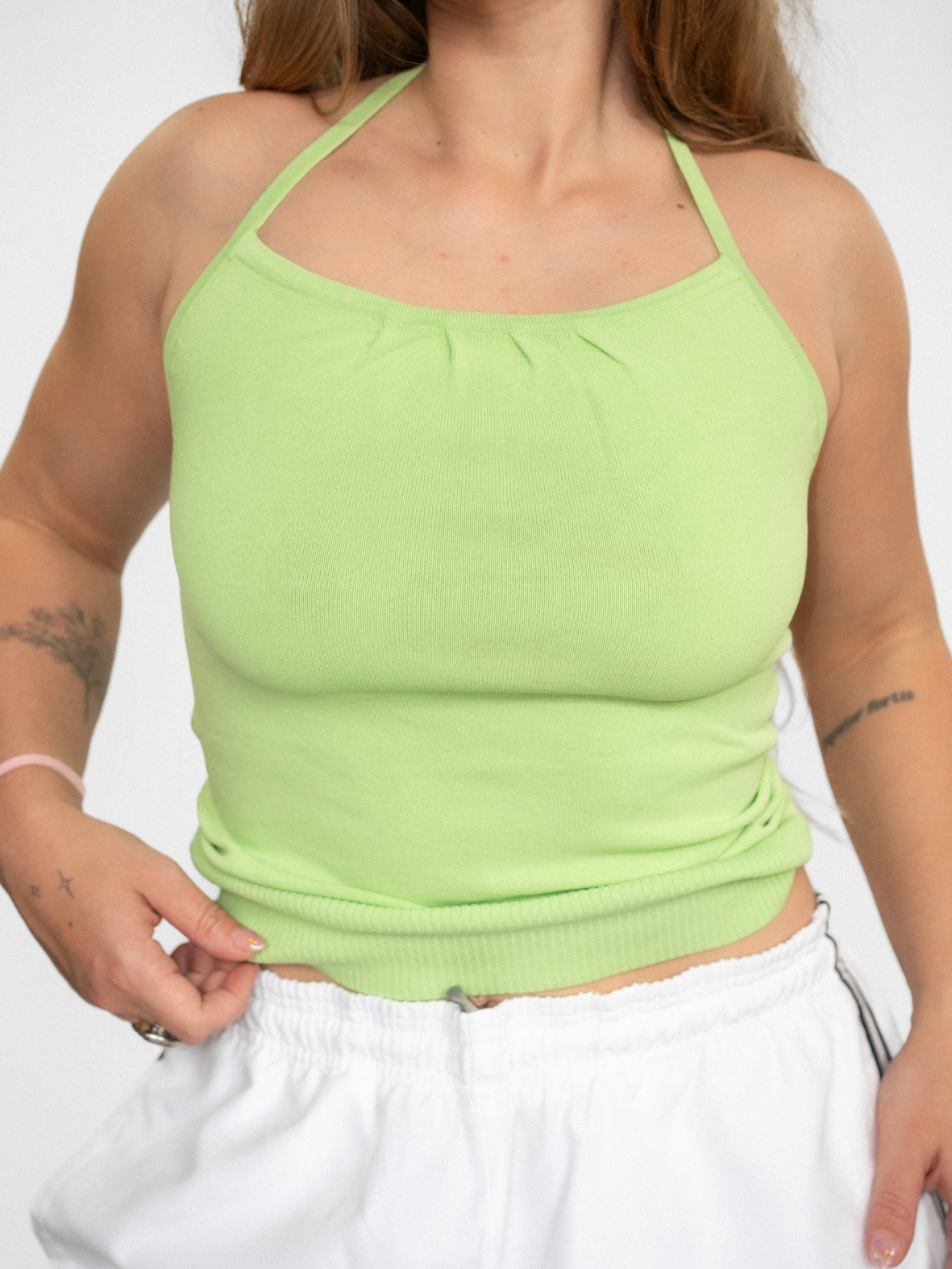 Vintage Lime Halter Top - M - Image 3