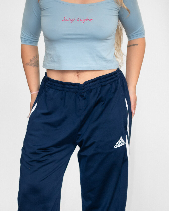 Marine Blue Vintage Adidas Track Pants - L