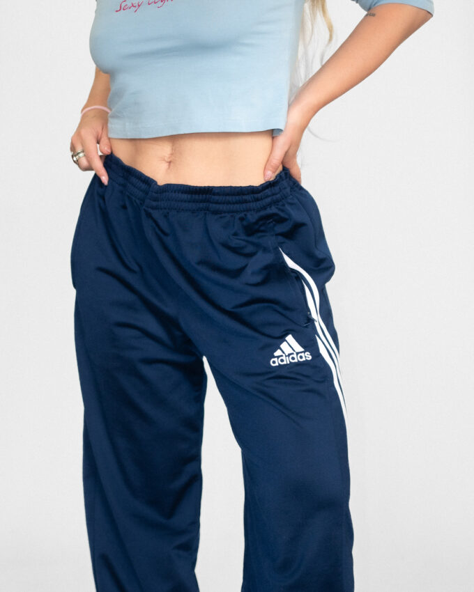 Marine Blue Vintage Adidas Track Pants - L