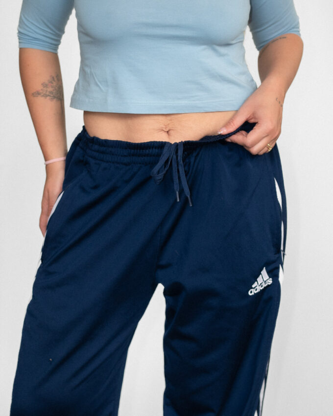 Marine Blue Vintage Adidas Track Pants - L