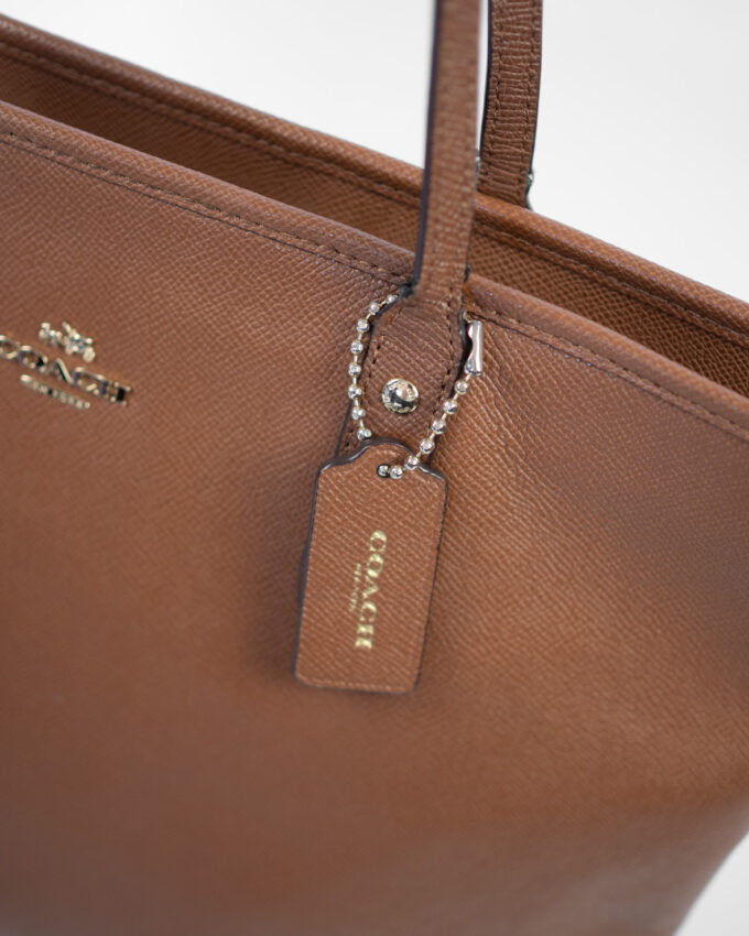 Coach Leather Tote – Cognac Brown