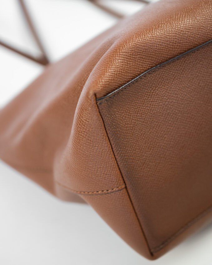 Coach Leather Tote – Cognac Brown