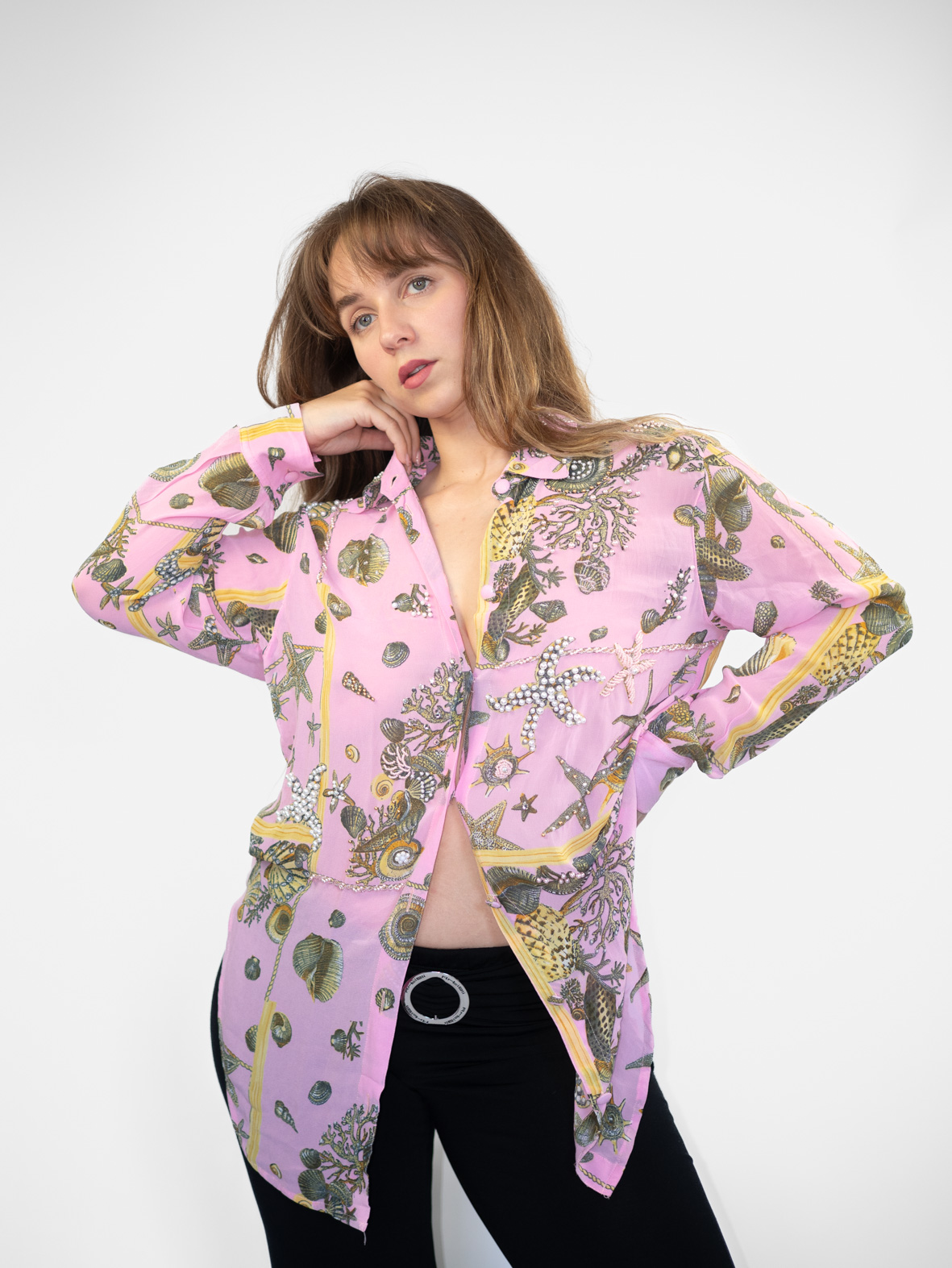 Vintage Coastal Pearl Summer Shirt - M - Image 3