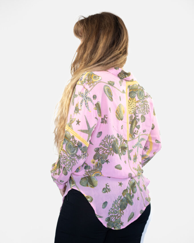 Vintage Coastal Pearl Summer Shirt - M
