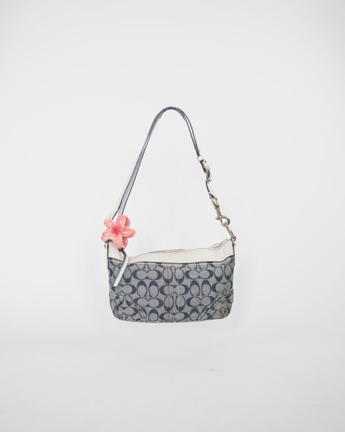 Rare Vintage Coach Denim Signature Shoulder Bag