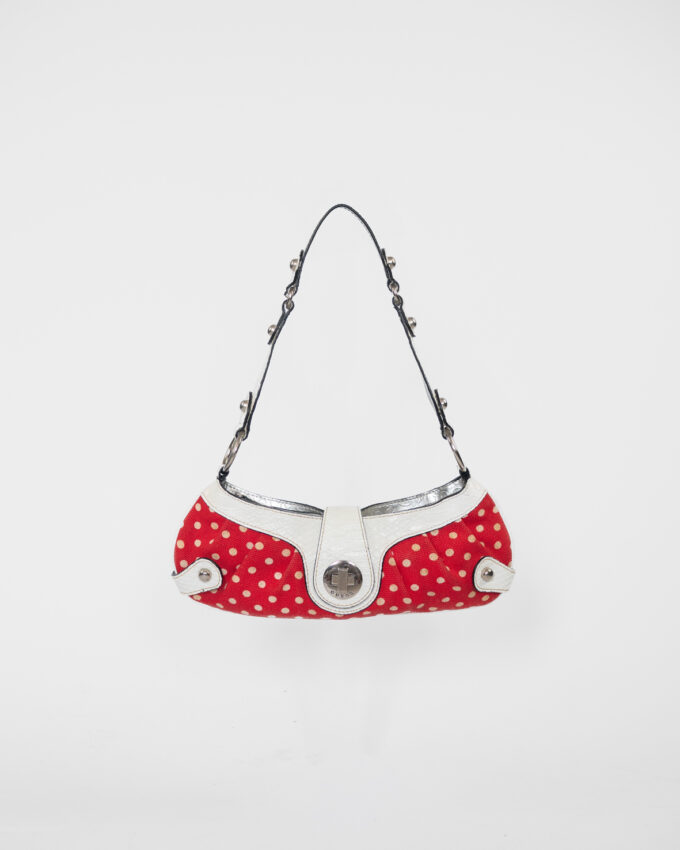 Rare Vintage Guess Polka Dot Turn-Lock Bag