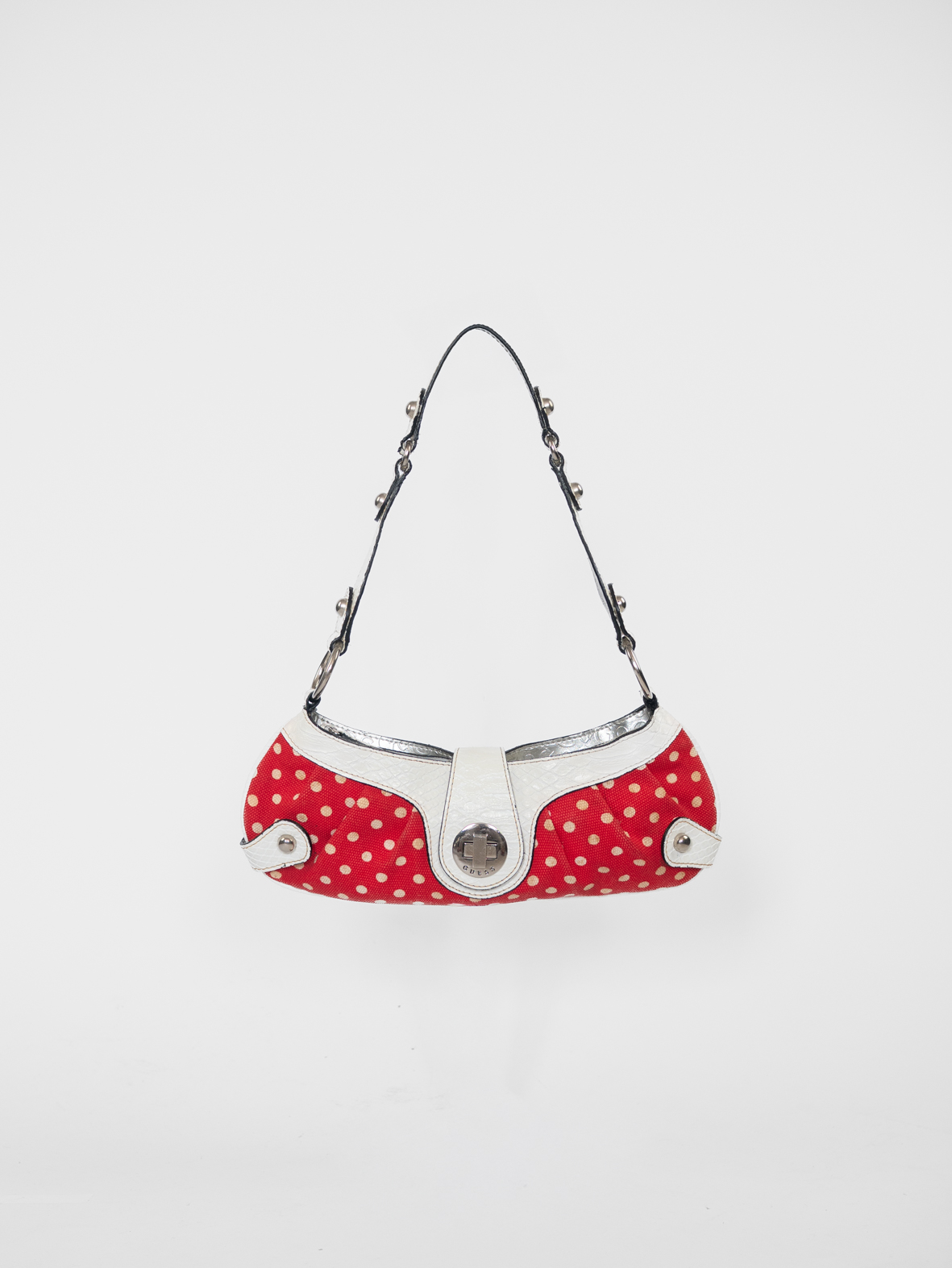Rare Vintage Guess Polka Dot Turn-Lock Bag