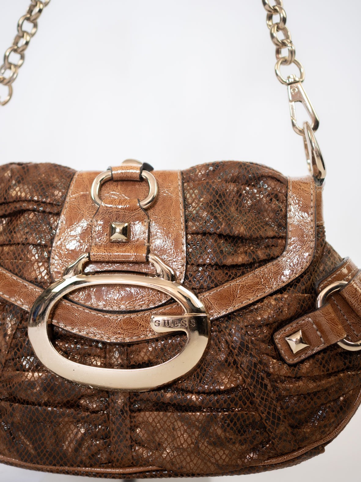 Vintage Guess Python Buckle Bag - Image 10