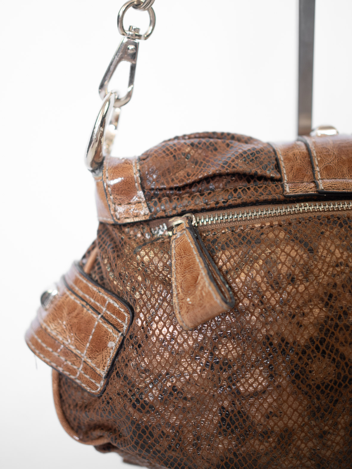 Vintage Guess Python Buckle Bag - Image 7