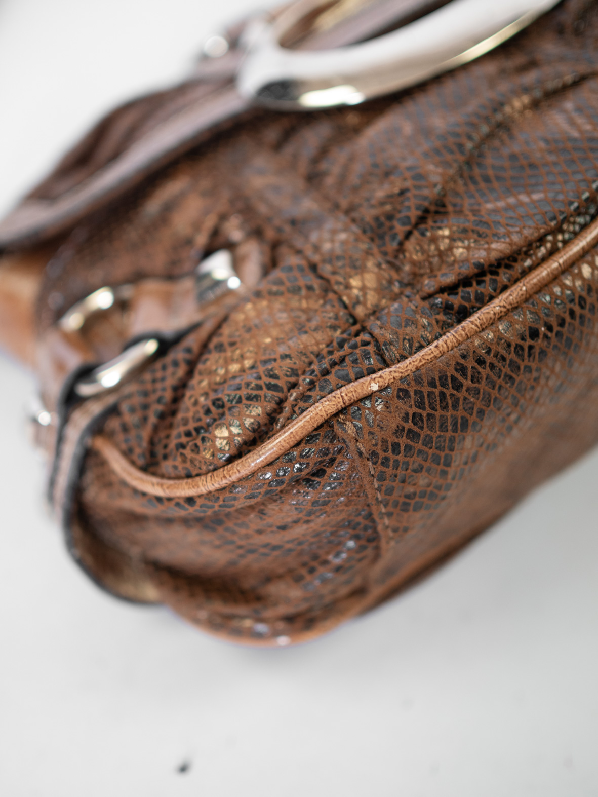 Vintage Guess Python Buckle Bag - Image 8