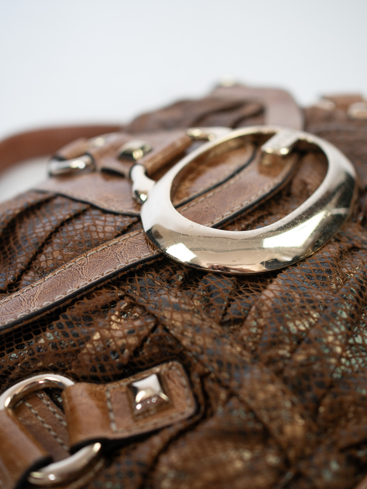 Vintage Guess Python Buckle Bag - Image 11
