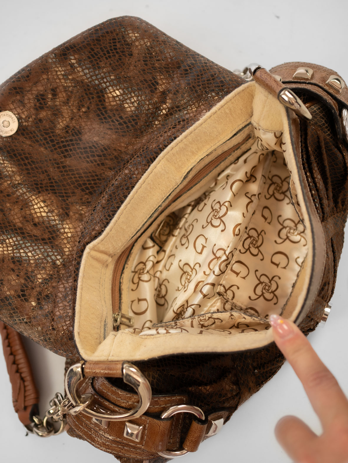 Vintage Guess Python Buckle Bag - Image 12
