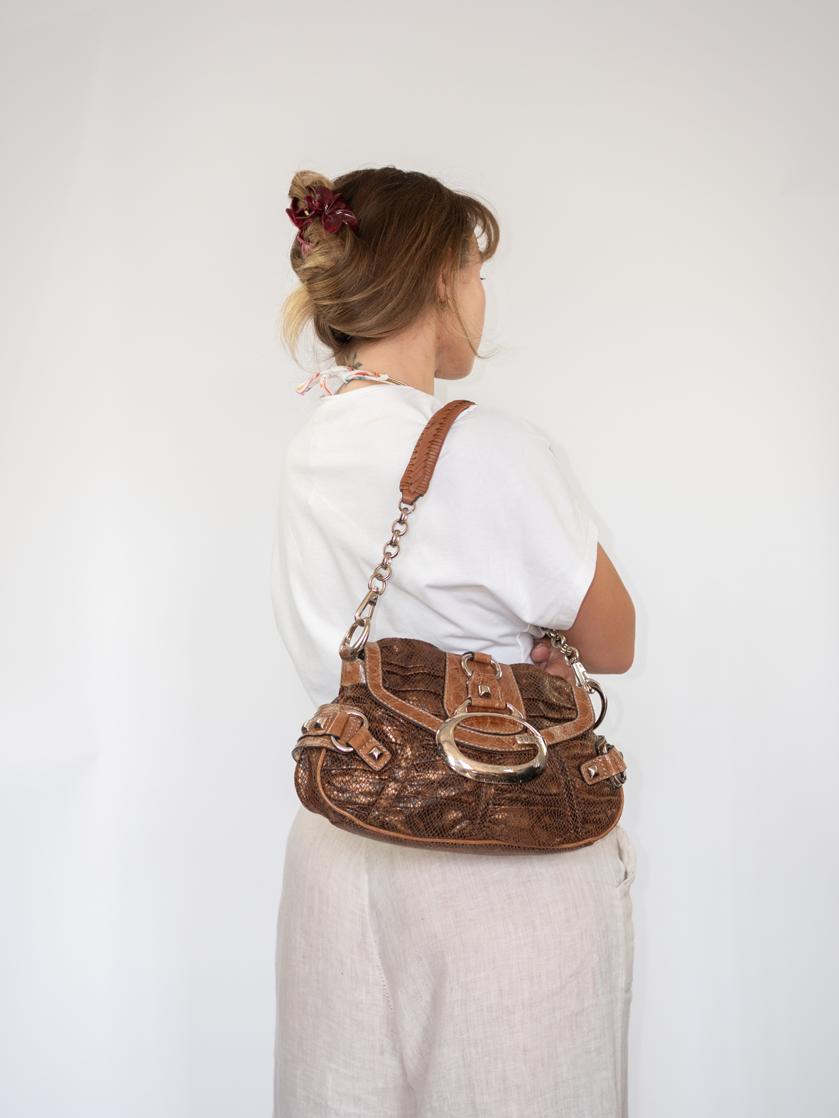 Vintage Guess Python Buckle Bag - Image 2