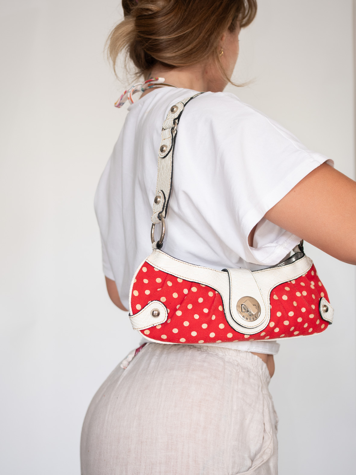 Rare Vintage Guess Polka Dot Turn-Lock Bag - Image 14