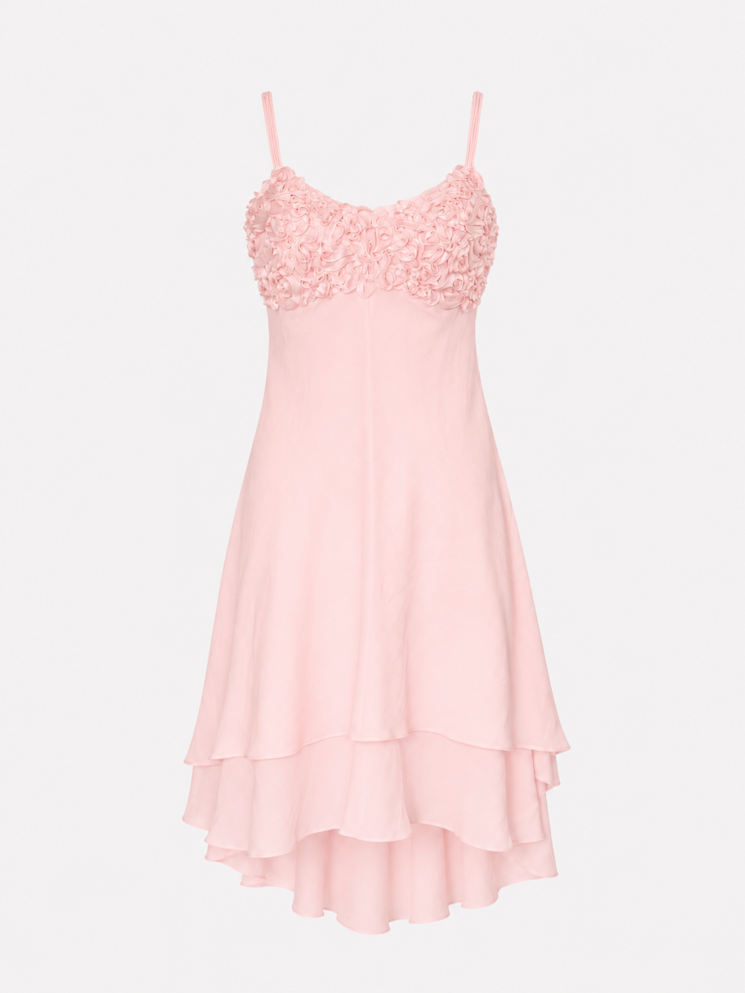 Soft Bloom Layered Vintage Midi Dress - S