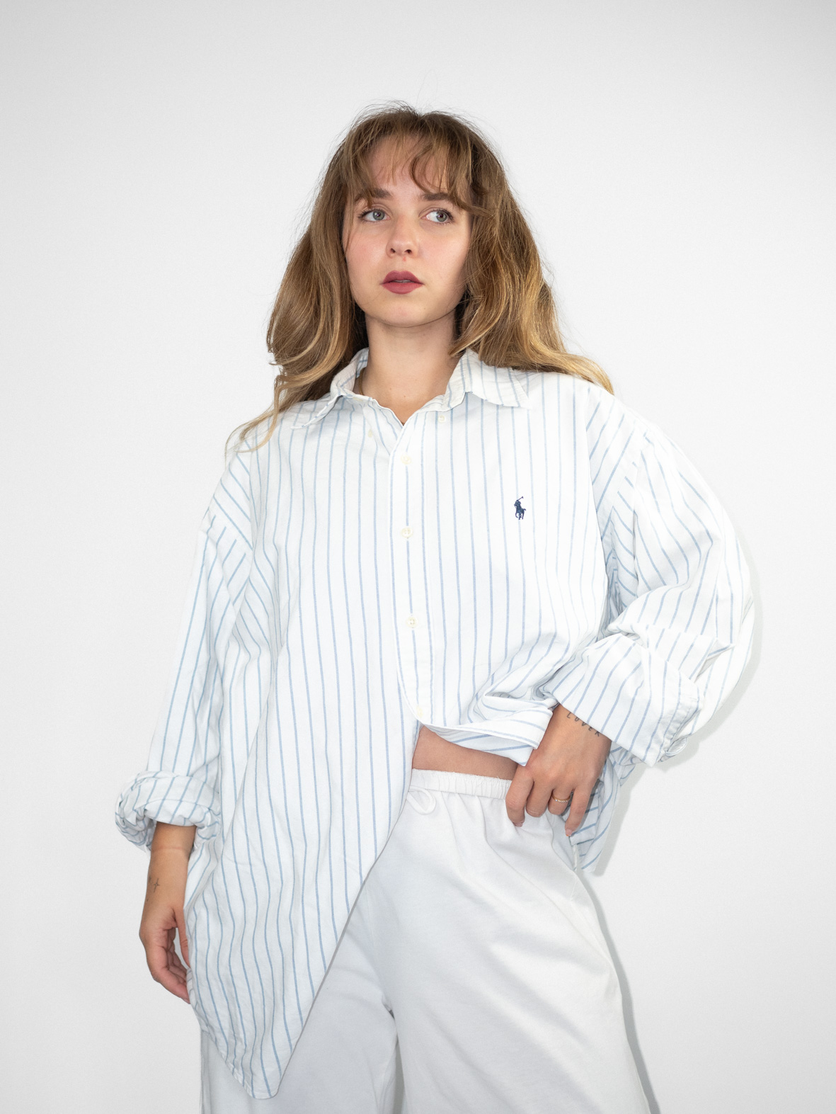 Vintage Ralph Lauren Striped Oxford Cotton Shirt - XL
