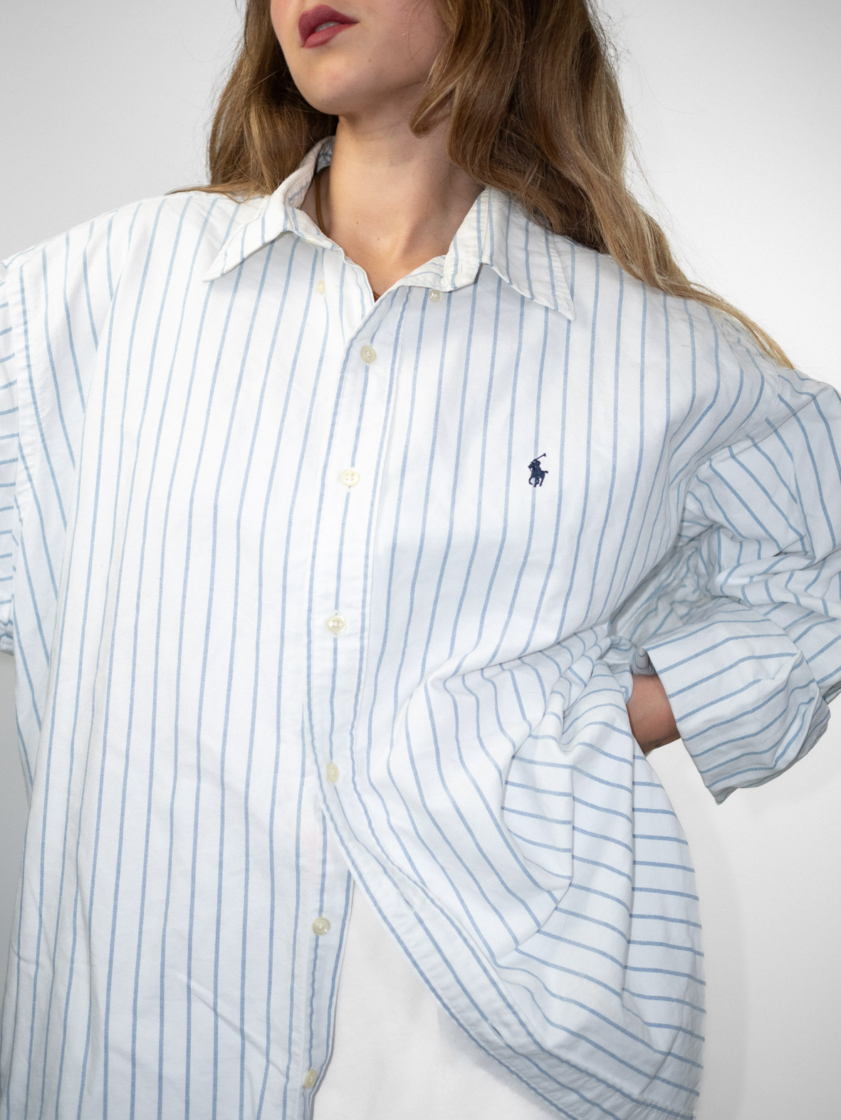 Vintage Ralph Lauren Striped Oxford Cotton Shirt - XL - Image 3