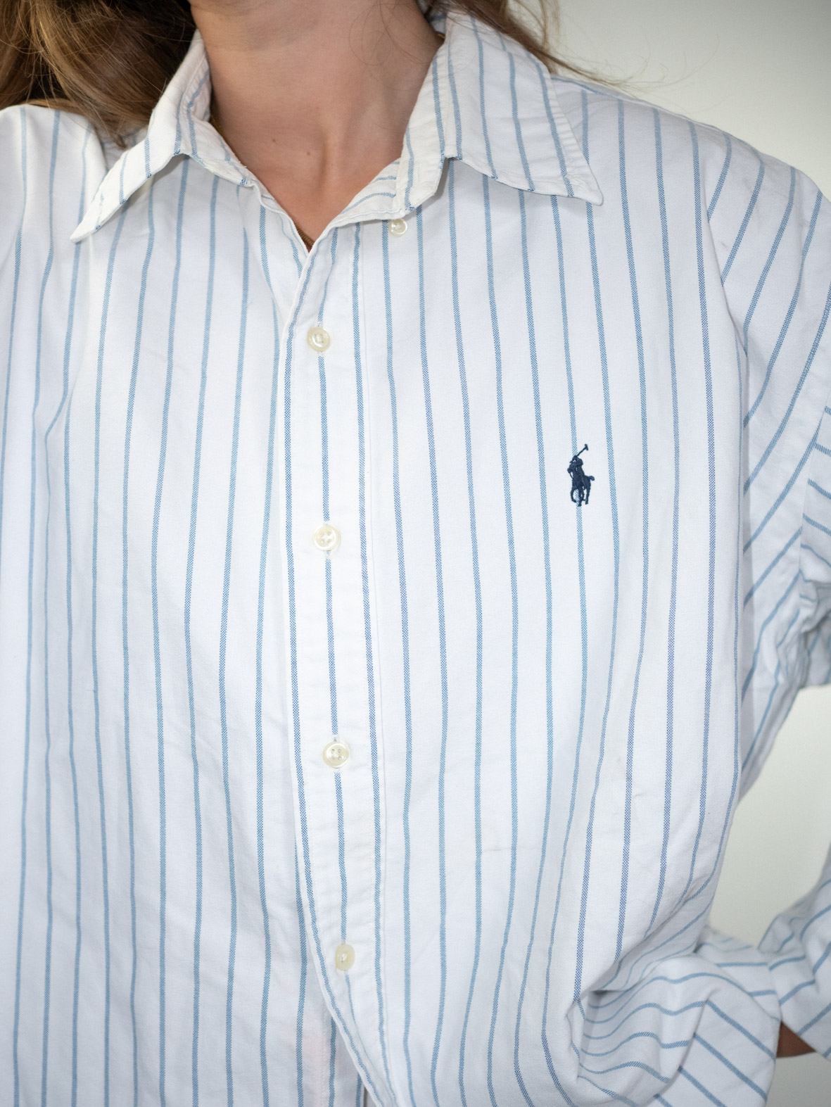 Vintage Ralph Lauren Striped Oxford Cotton Shirt - XL - Image 4