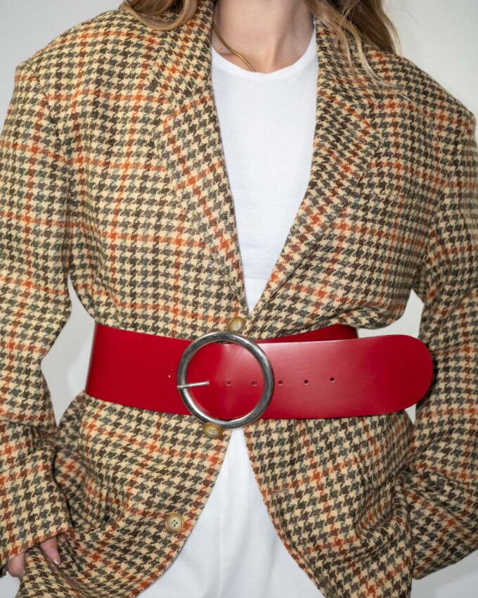Vintage Dark Red Statement Belt