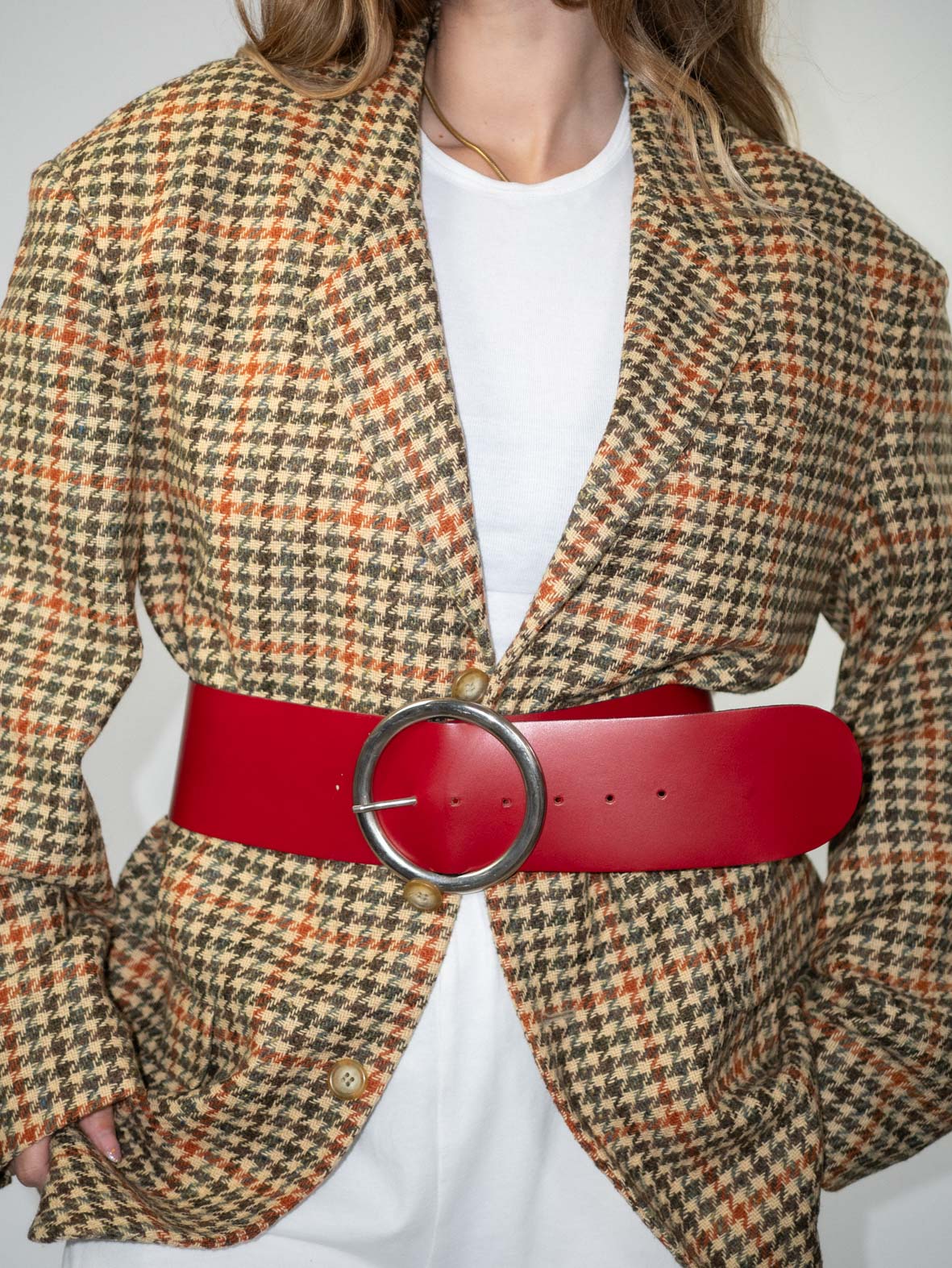 Vintage Dark Red Statement Belt