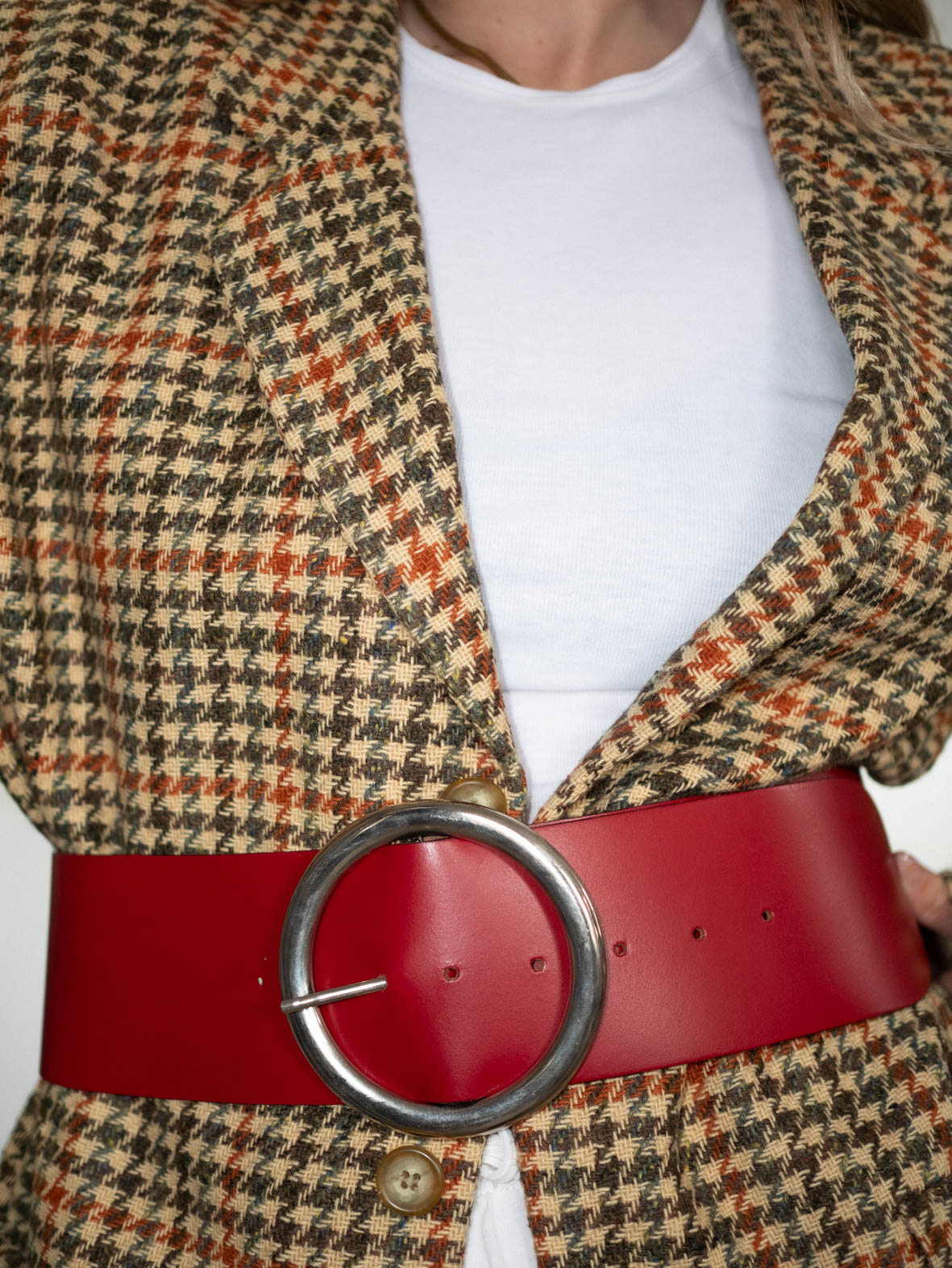 Vintage Dark Red Statement Belt - Image 2