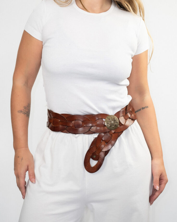 Vintage Brown Boho Leather Belt