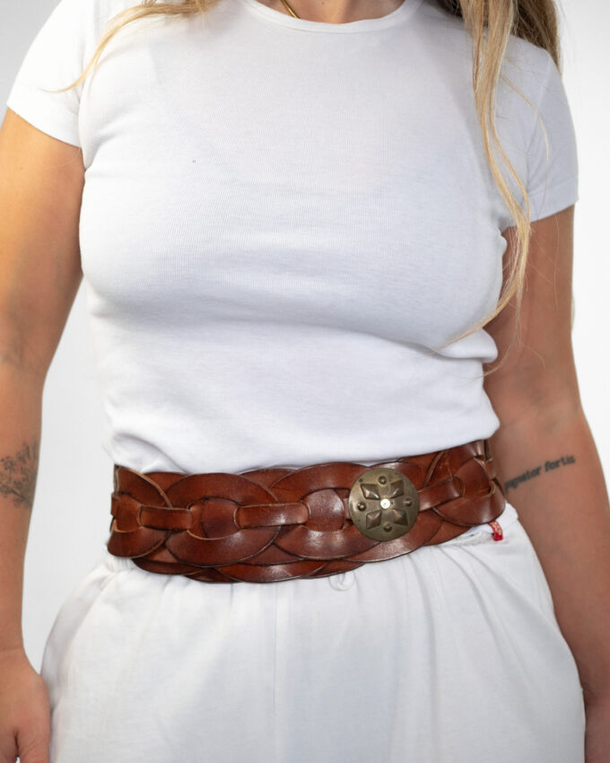 Vintage Brown Boho Leather Belt
