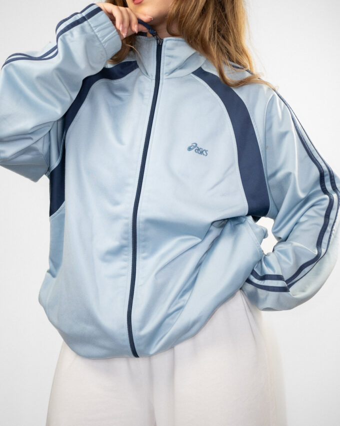 Vintage ASICS Baby Blue Track Jacket - L