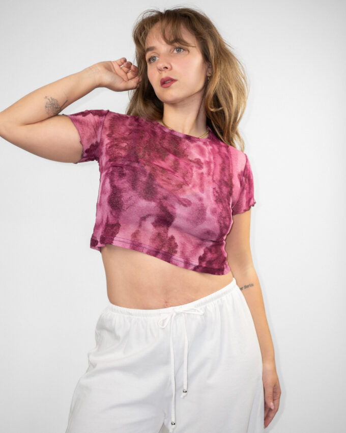Raspberry Mesh 00s Baby Tee  - S