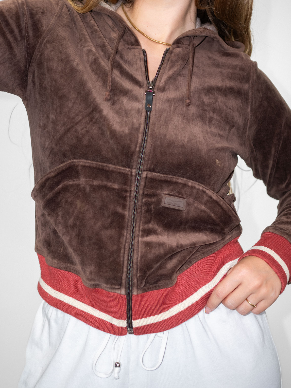 00s Venice Beach Velour Zip Hoodie - S/M - Image 3