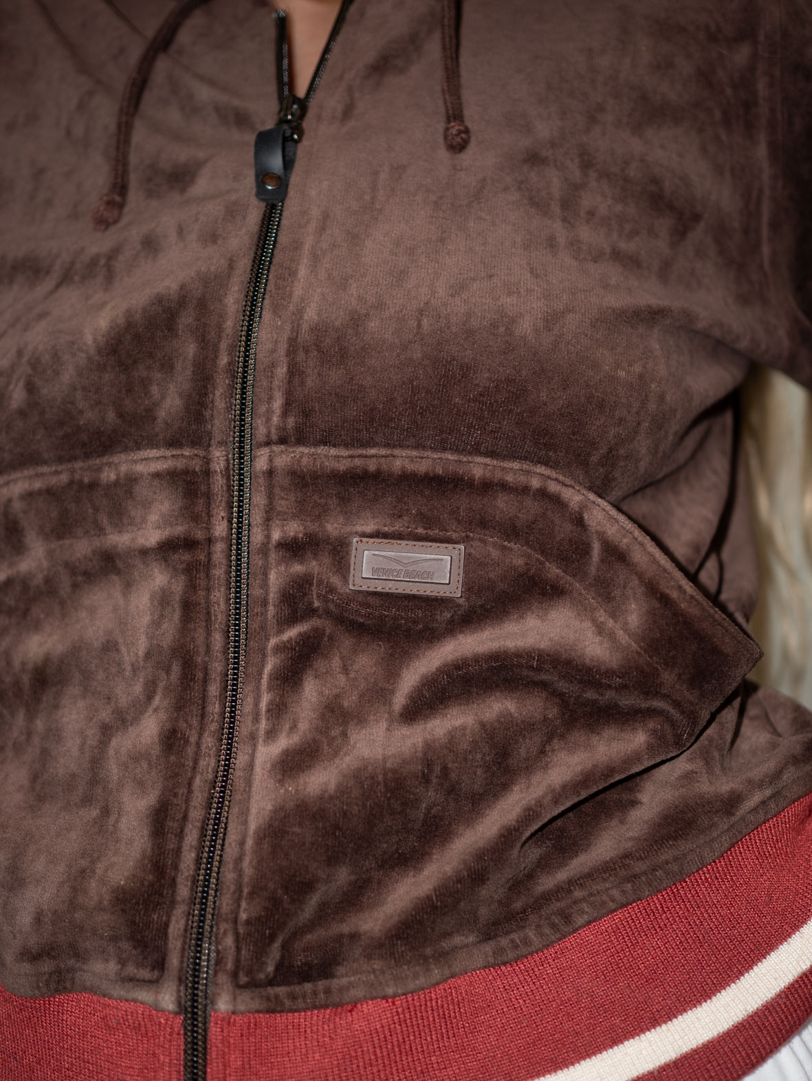 00s Venice Beach Velour Zip Hoodie - S/M - Image 4