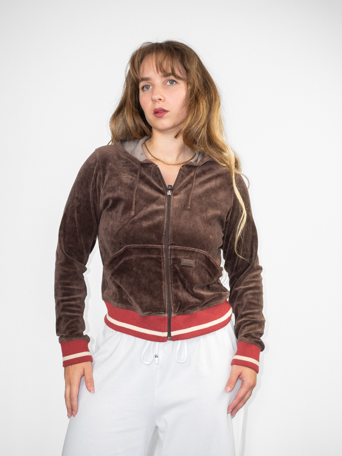 00s Venice Beach Velour Zip Hoodie - S/M