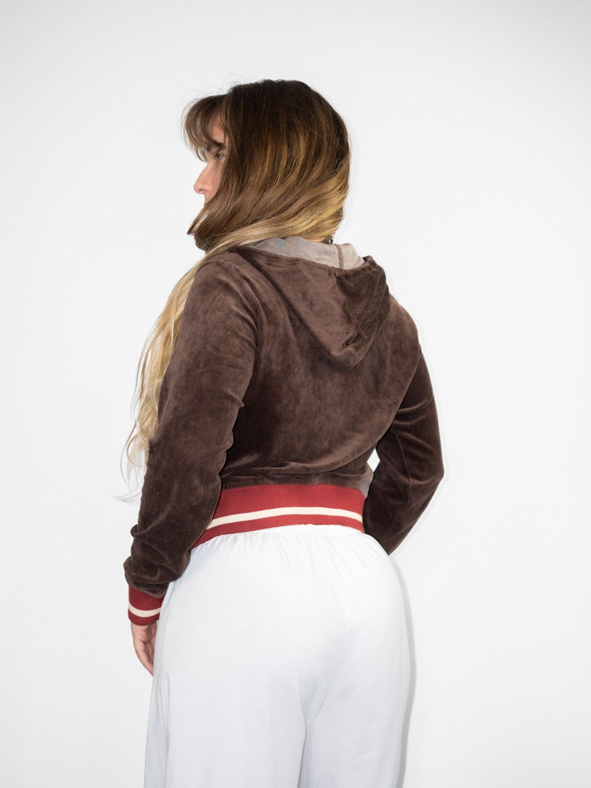00s Venice Beach Velour Zip Hoodie - S/M - Image 2
