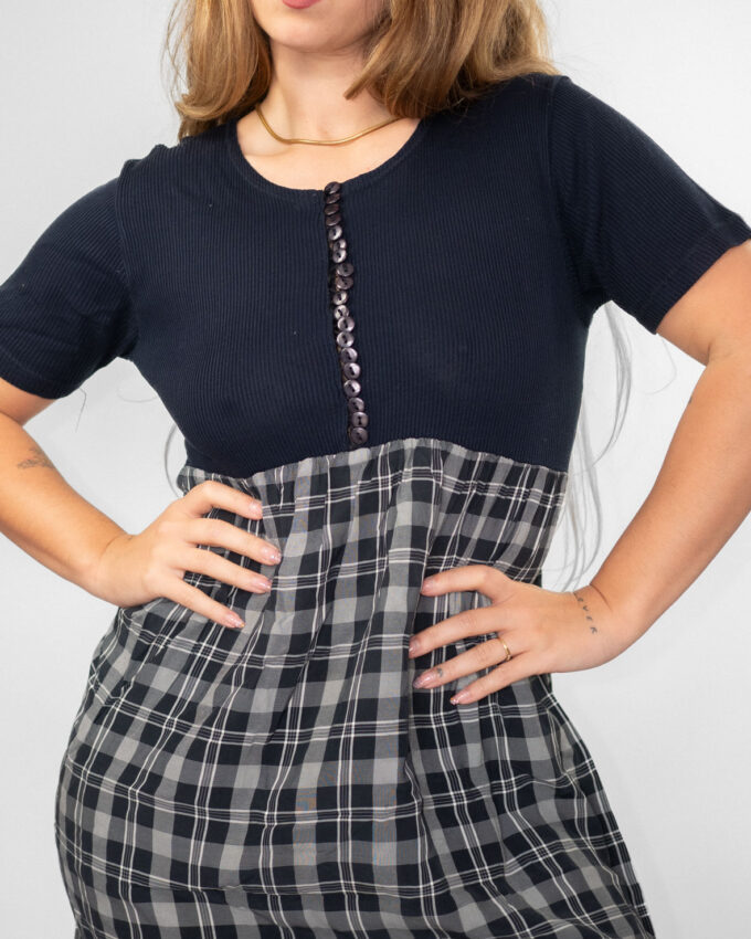 Checkered Vintage Maxi Dress - M