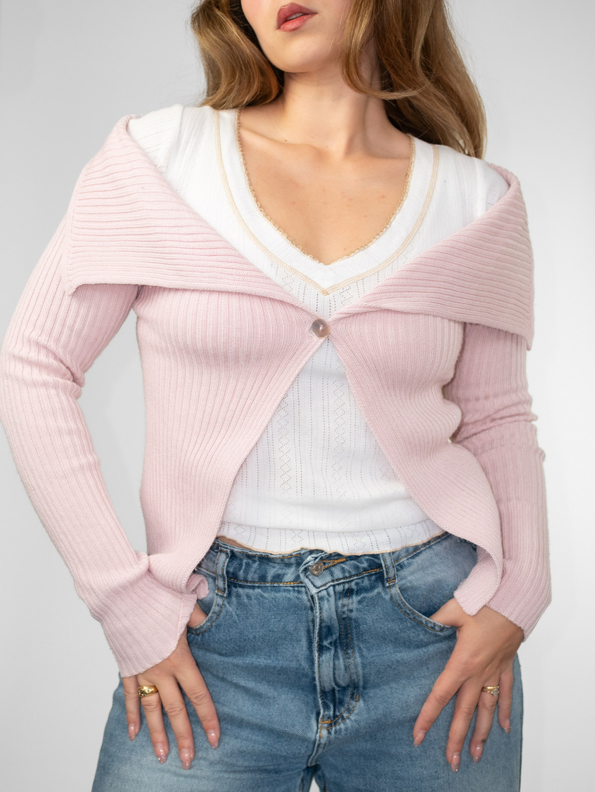 Vintage Cotton Candy Knit Cardigan - S/M