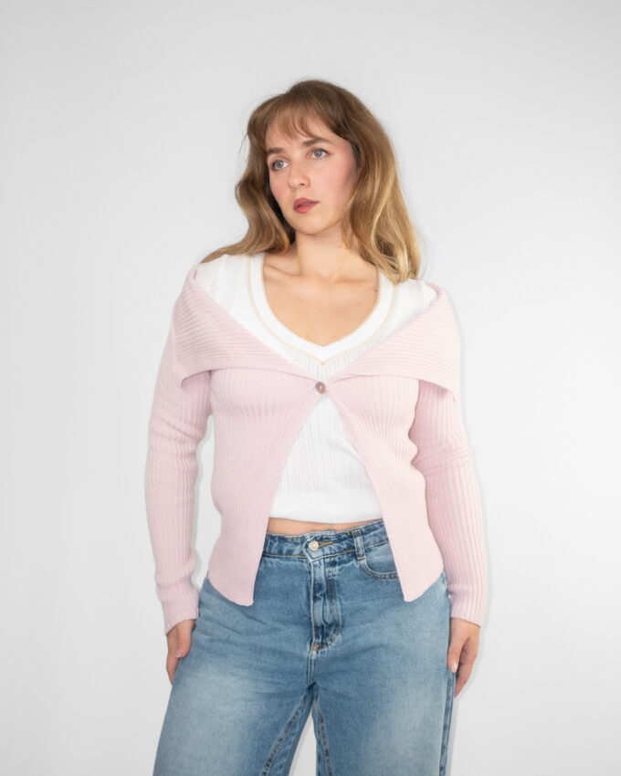Vintage Cotton Candy Knit Cardigan - S/M