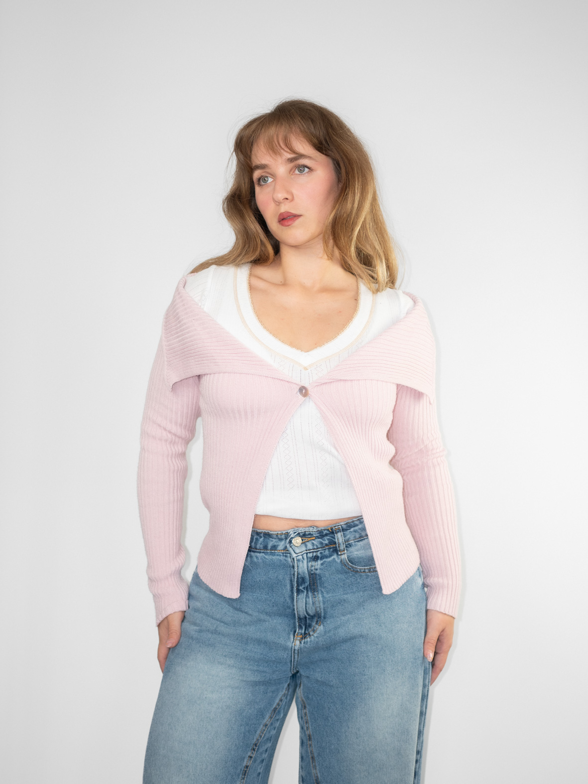 Vintage Cotton Candy Knit Cardigan - S/M - Image 3