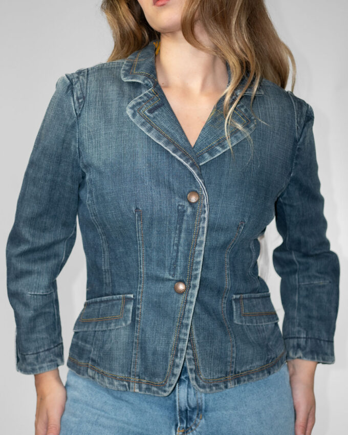 Vintage Denim Zip-Up Jacket - S