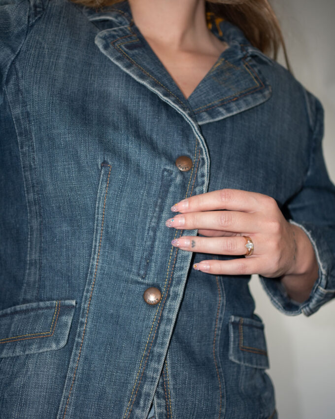 Vintage Denim Zip-Up Jacket - S