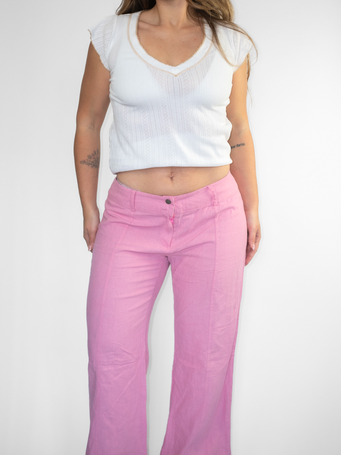 Vintage Lightweight Linen Trousers - M/L - Image 3