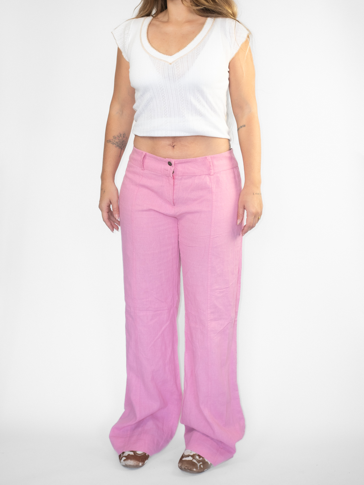 Vintage Lightweight Linen Trousers - M/L