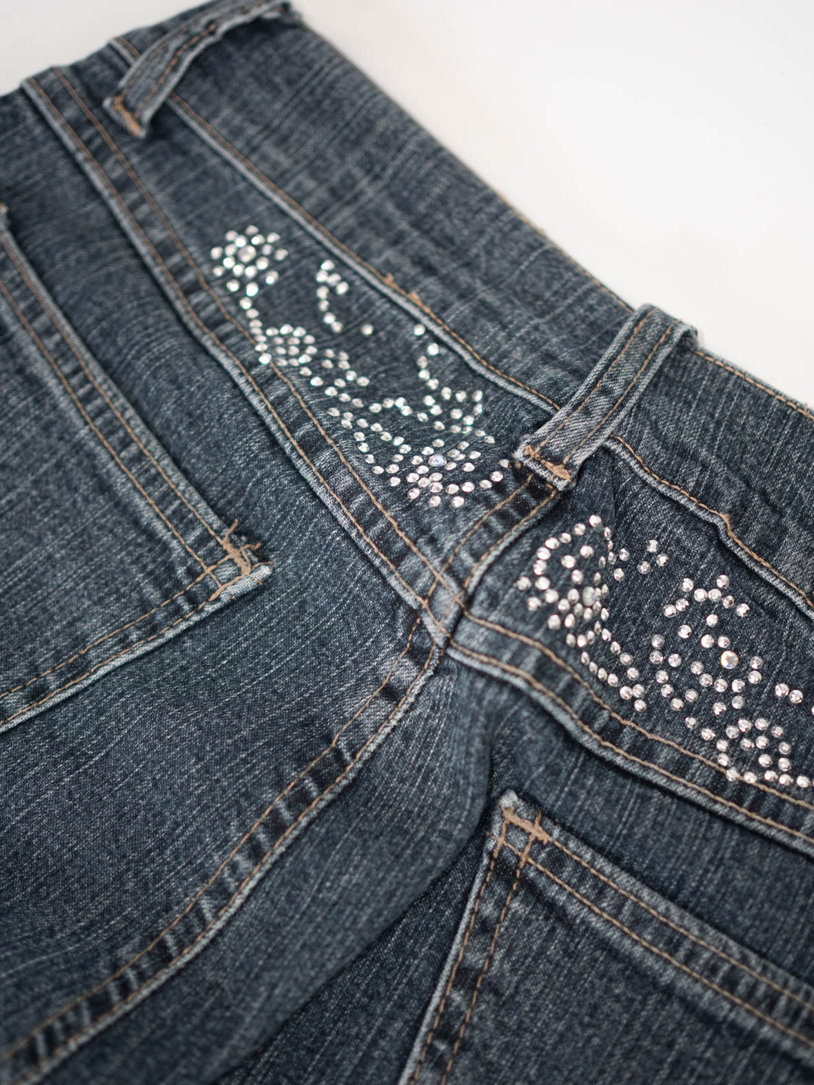 Linda's Jeans Rhinestone Flared Jeans - S - Image 5