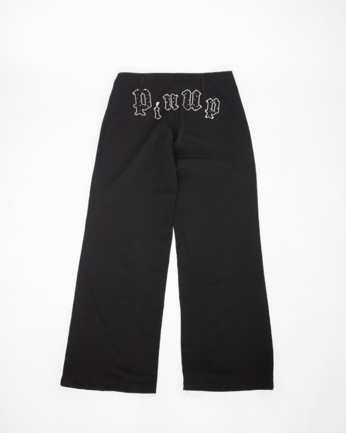 Vintage 00s Rhinestone "PIN UP" Trousers - S