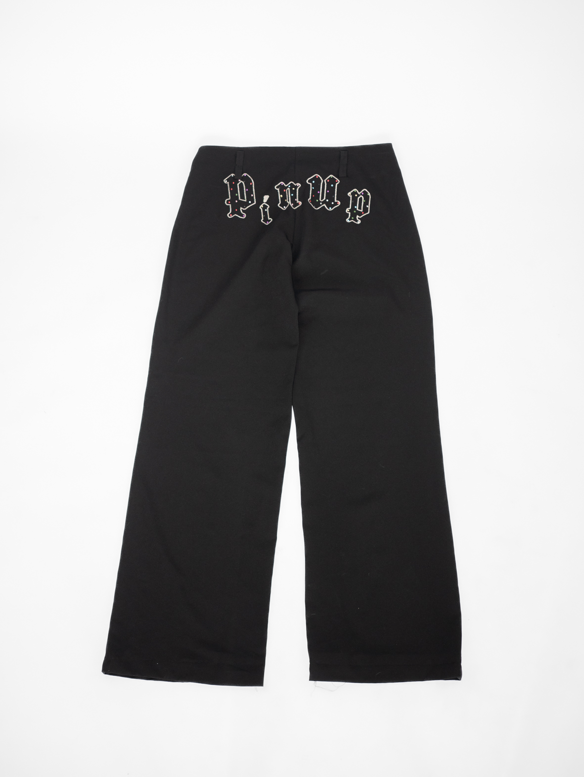 Vintage 00s Rhinestone "PIN UP" Trousers - S