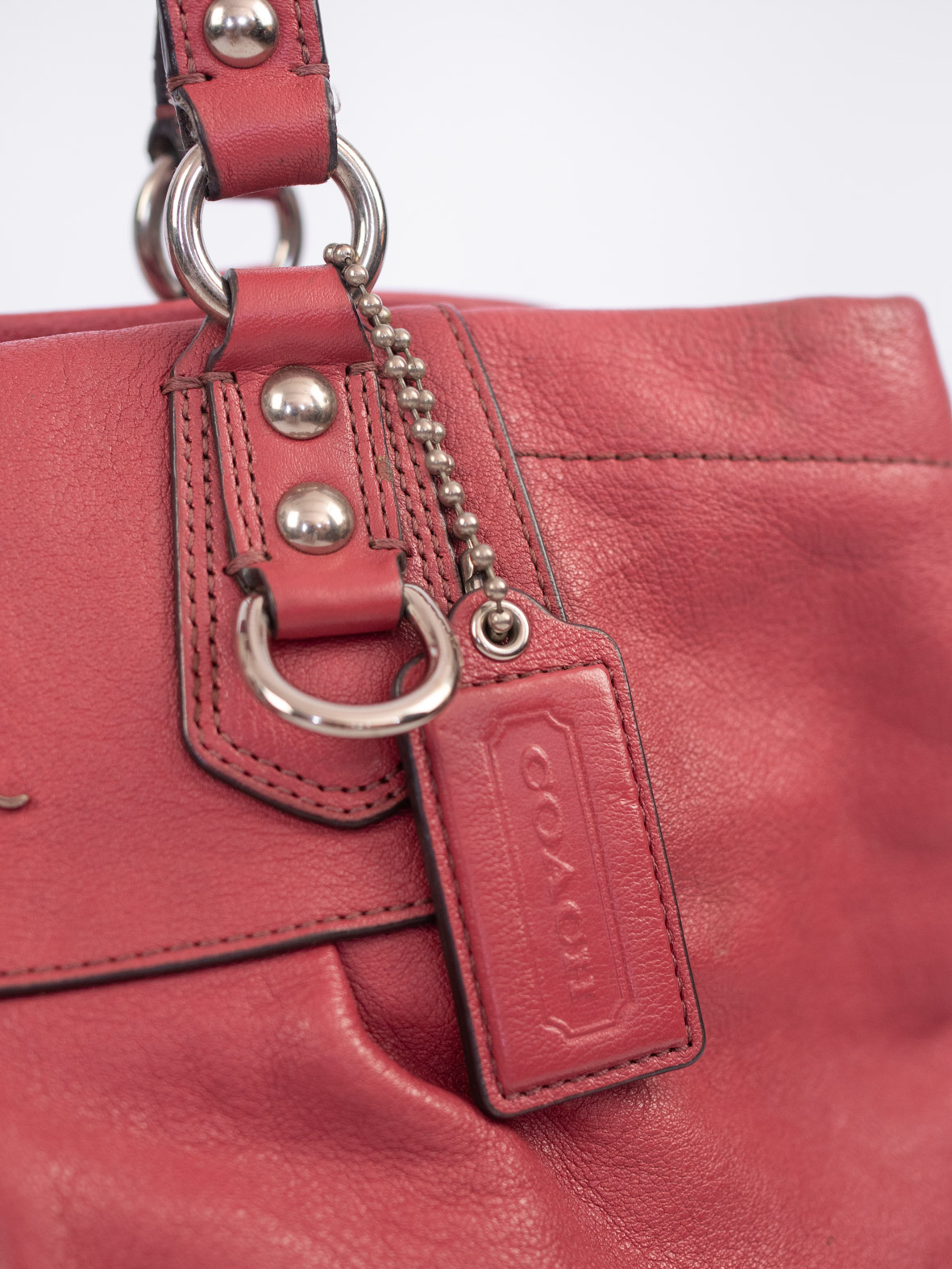 Vintage Coach Berry Leather Tote - Image 4