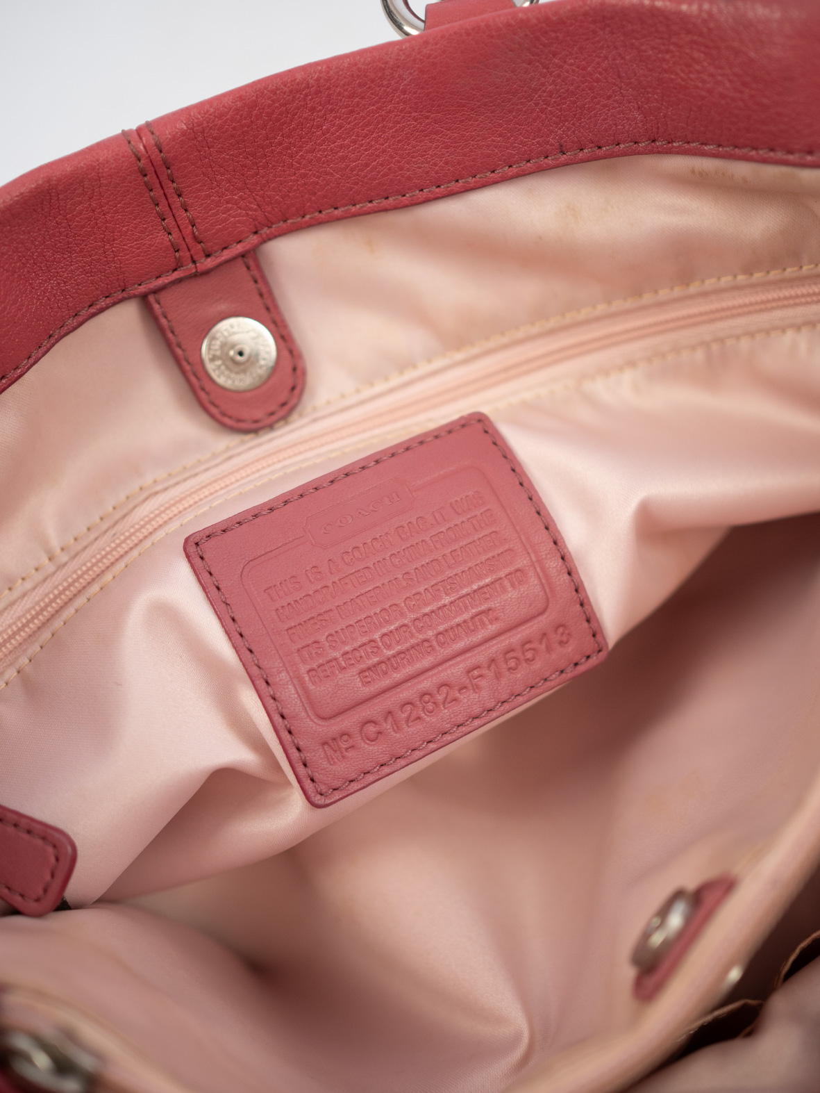 Vintage Coach Berry Leather Tote - Image 12