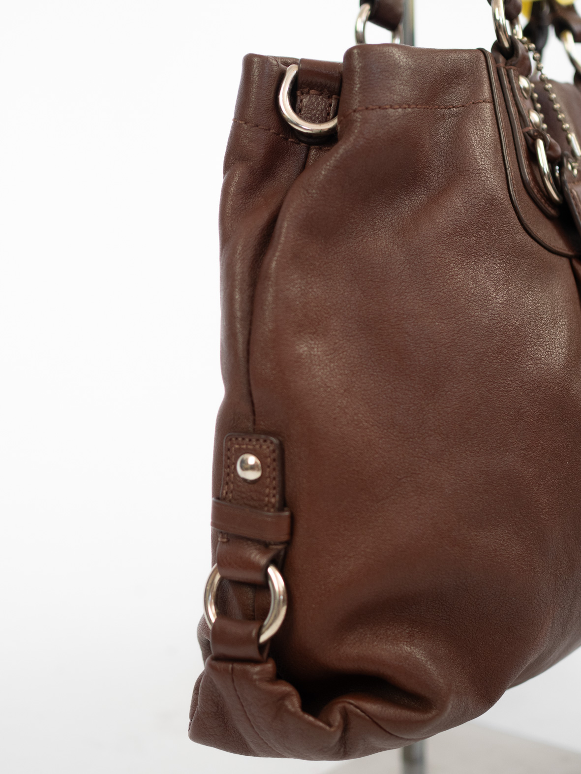 Vintage Coach Chocolate Brown Leather Bag - Image 5