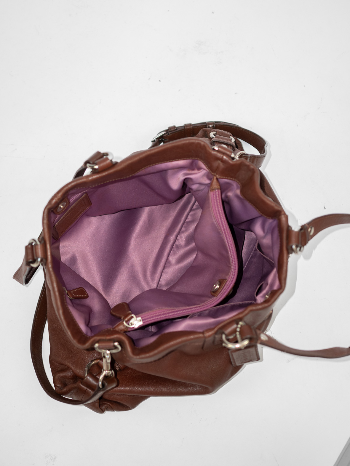 Vintage Coach Chocolate Brown Leather Bag - Image 11