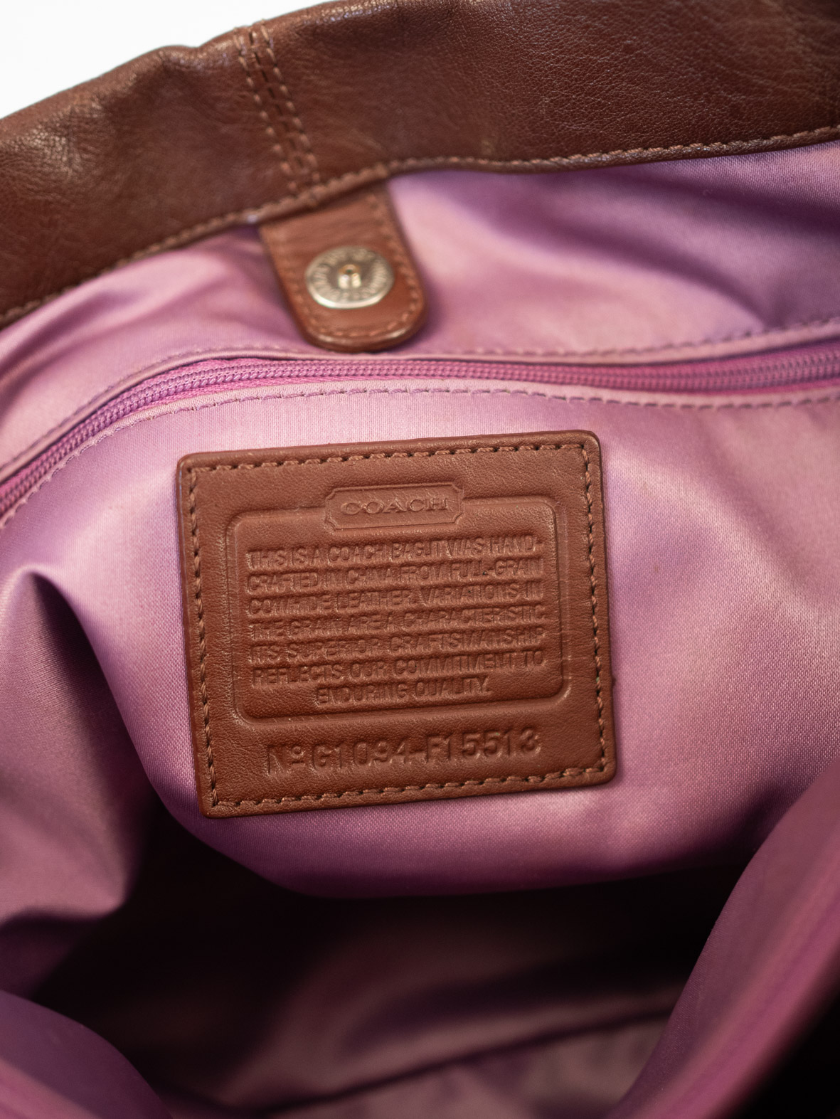Vintage Coach Chocolate Brown Leather Bag - Image 10